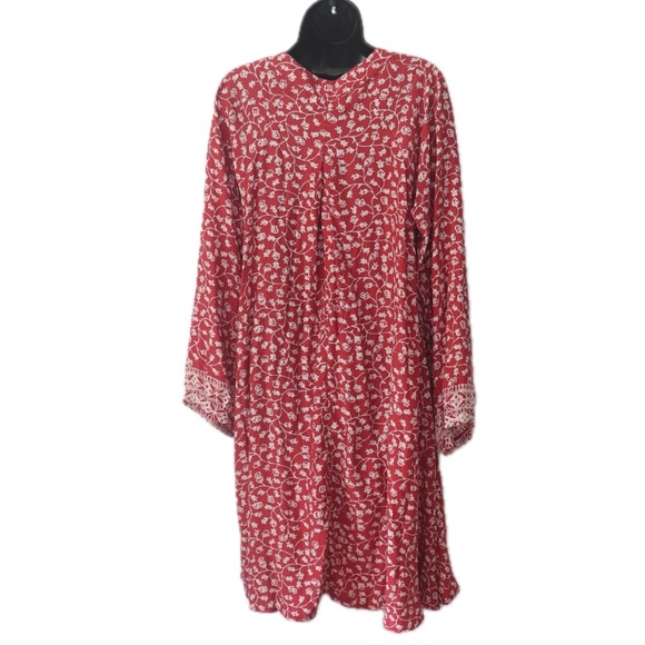 Fiore Short Dress Pomegranate Cranberry Floral Print Silky (Natalie Martin) - Picture 2 of 3